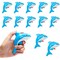 12 Pack Mini Shark Water Guns for Kids Birthday, Blue Squirt Toys for Summer Pool Party Favors